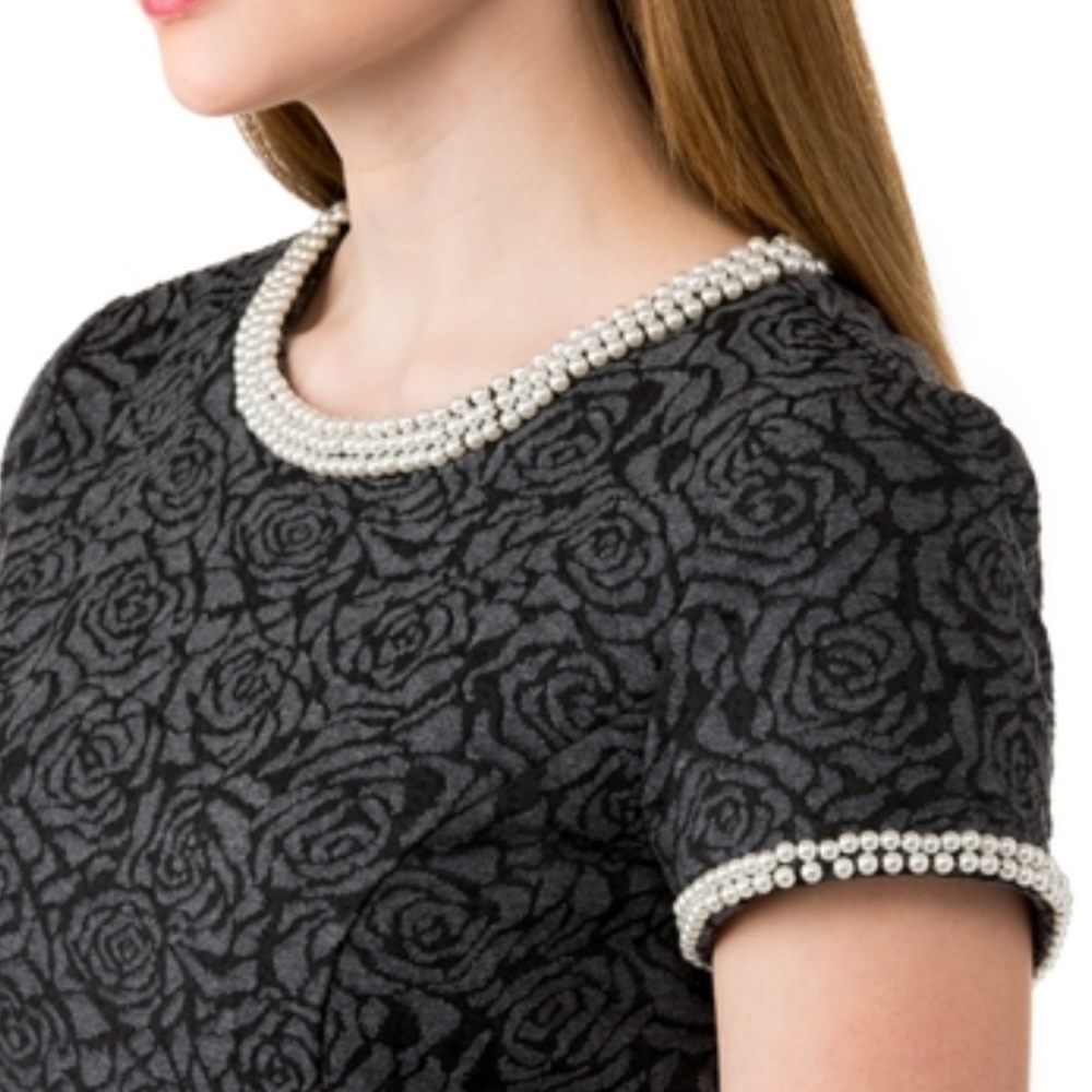 Karl Lagerfeld Pearl Neck Jacquard Dress size 6 - Picture 6 of 8